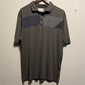 Nicklaus Gray StayDri Performance Polo Shirt Men’s Large Golf Moisture Wicking